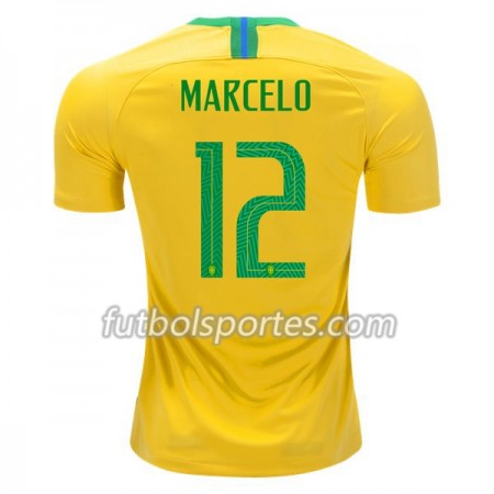 Camisetas Brasil Marcelo 12 Primera Equipacion Mundial 2018
